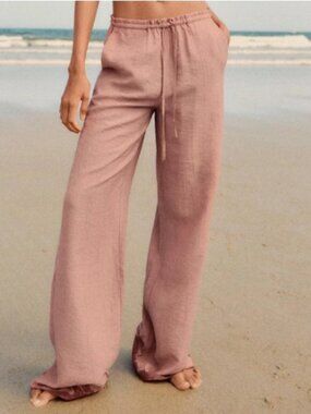 NWT Zara Wide-Leg Flowy Textured Pants